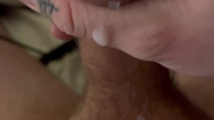 Tattooed British straight man Cum video from live stream