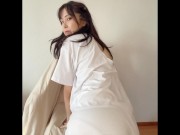 スケスケ乳首Tシャツを見せびらかして恥ずかしいオナニーも見せびらかす【痴女】 1/16