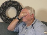 Sasha's pussy gets fucked by fat grandpa for Christmas 5/16