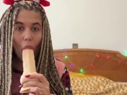 big milf sucks a dildo