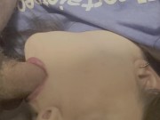 After party wife wakes up with my dick in her mouth! 8/16