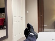 Stepmom's first-time double penetration in a toilet of a hotel shared room with her stepson 5/16