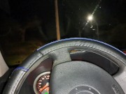 Horny Housewife Fucks the Delivery Guy Outdoor in His Car at Night 2/16