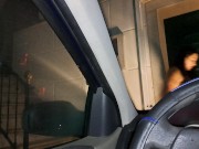 Horny Housewife Fucks the Delivery Guy Outdoor in His Car at Night 4/16