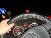 Horny Housewife Fucks the Delivery Guy Outdoor in His Car at Night 5/16