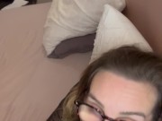 I cum on his glasses and on his face