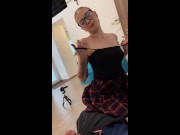 Hot Blonde from Finland in Stockings and with a Miniskirt No Panties tries to seduce Her Teacher 14/16