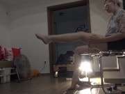 Hot Blonde from Finland in Stockings and with a Miniskirt No Panties tries to seduce Her Teacher 6/16