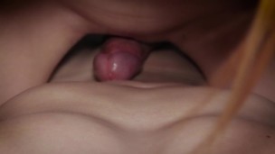 My stepsister is rubbing her wet pussy on my dick so I can't resist and I cum