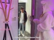 Dani Ortiz chokes on the delivery man's cock 2/16