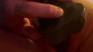 Big black dildo tore that ass up