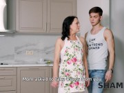 SHAME4K. Sex with mature is the price stepmom's friend pays him for silence 3/16