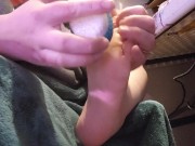 Foot Care - Day 8 - Pumice Stone, Lotion and a Silicone Sock 6/16