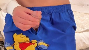 Sagging and wank in Adidas Tracksuit and satin Boxer