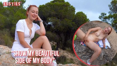 Ersties - Sexy Red Head Takes A Risk By Masturbating Outside