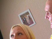 Slim blonde wife with her heavy set husband 9/16