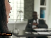 The busty secretary asks for a DP 4/16