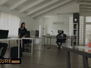 The busty secretary asks for a DP 5/16