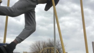 Hanging Wedgie In Park