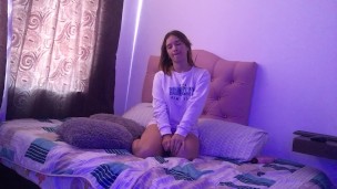 My girlfriend came to visit and I couldn't wait to fuck her with my new strap-on.