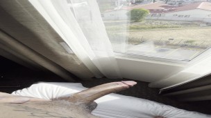 MY GIRL LEFT ME ALONE SO I JERKOFF BY THE WINDOW