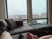 *asmr moaning* Stroking my cock on a rainy day 5/16