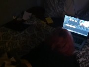 French girl fucked in doggy style while editing a video 1/16