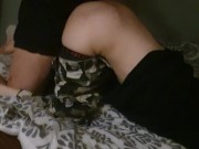 French girl fucked in doggy style while editing a video 9/16