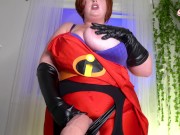 Elastigirl STRETCHES her pussy with dildo riding, tits (breast expansion) and futa cock pegging POV 10/16
