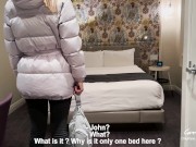 Stepmother and stepson share a bed in a hotel room 1/16