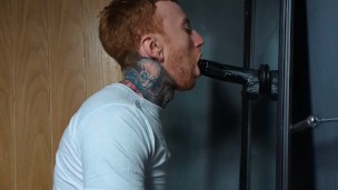 Cute slut deepthroat dildo messy