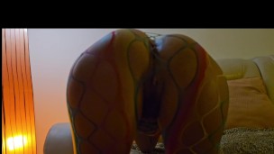 Big Dildo masturbation got into Hard ANAL with Ass full of CUM