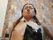 OMG! Housekeeper from Asia loves having her holes stretched, real buzz 11/16