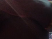 AMATEUR EBONY  PlAYING WITH  TiTES WHILE ROOSTER CROW