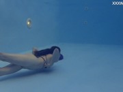 Very small teen in red swimming and posing 14/16