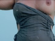 Part 1 I gave my dog a nice hose bath on a hot day and she got all wet 4/16