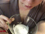 THROAT SALIVA AND SPERM IN THE BOWL