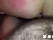 Petite milf with fat round ass toys her pussy, takes hard doggy style fuck, anal creampie 12/16