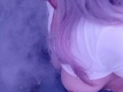  milf smokes and chokes on her dildo 4/16