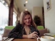 Makes me cum in restaurant - public sex 1/16