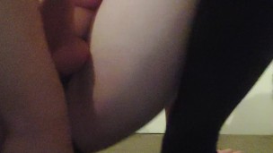 teen femboy rides dildo and cums