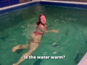 Horny couple fucks hard in a public pool - LikaBusy 1/16