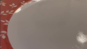 Fem guy bent over moaning negative jerk off self cum eating