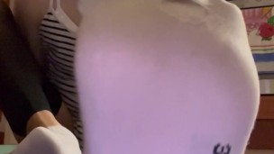 Girly guy showing off his stinky socks toe wiggle