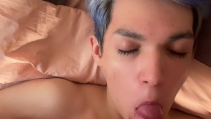 POV: I put my cock head in the mouth of my boyfriend