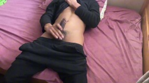 Straight twink gets horny in his room