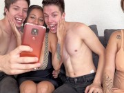 este par vienen a casa de mi amiga y terminamos en un rico cuarteto 3/16