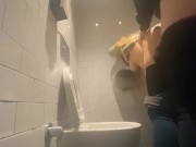 CHUBBY SHY GIRL FUCKED BY GF IN PUBLIC TOILET 12/16