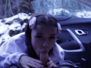 Sex in the car in the winter, warming up with pussy fucking 1/16