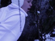 Sex in the car in the winter, warming up with pussy fucking 14/16